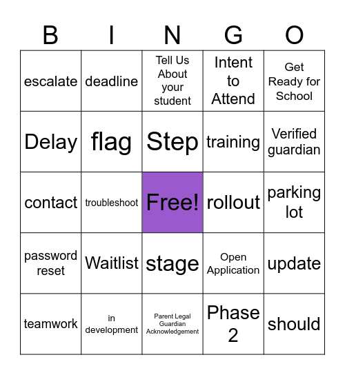 EP Bingo Card