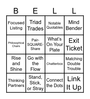 Bell to Bell Bingo Card