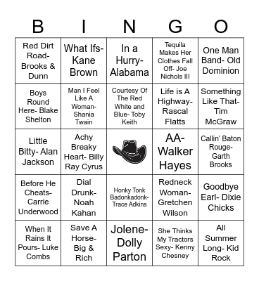 Country Jam Session Vol 1 Bingo Card