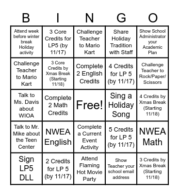 ASSURANCE HOLIDAY BINGO Card