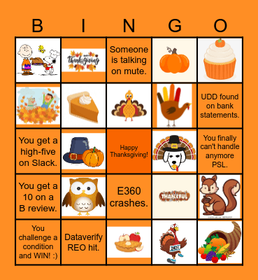 Ingram Micro Thanksgiving Bingo Card