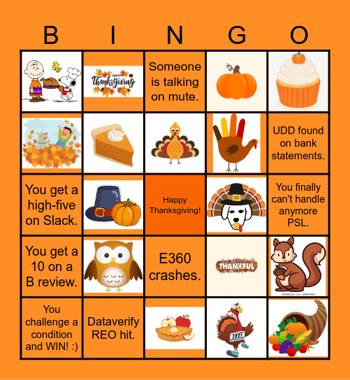 Ingram Micro Thanksgiving Bingo Card