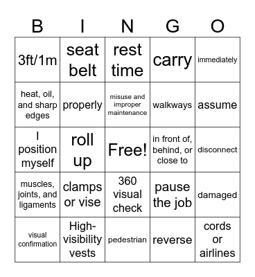 November 2023 HSE BINGO Card