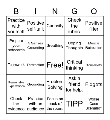 Speech Strength! Bingo Card