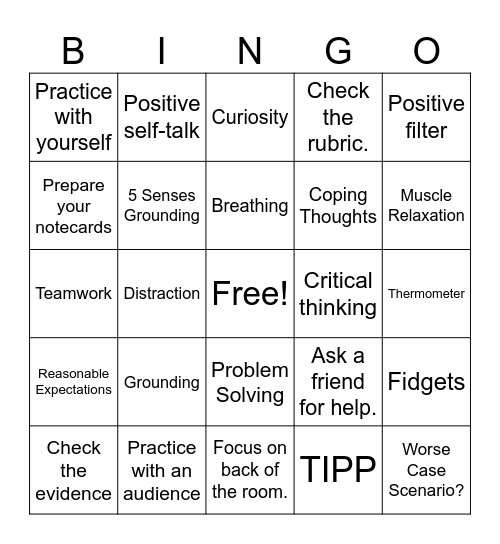 Speech Strength! Bingo Card