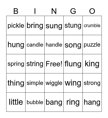Superkids Unit 3 Bingo Card