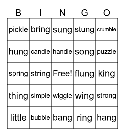 Superkids Unit 3 Bingo Card