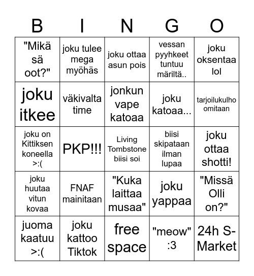 halloweennn Bingo Card