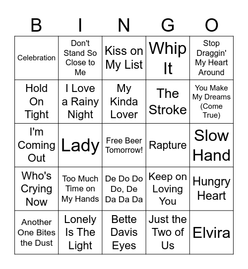1981 Bingo Card