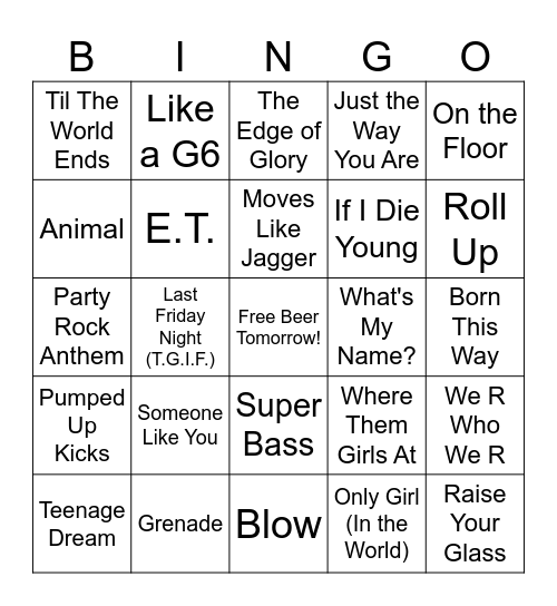 2011 Bingo Card