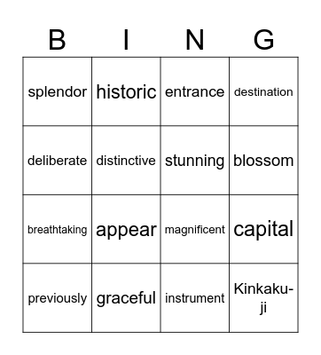 B3 L5 Vocab Bingo Card