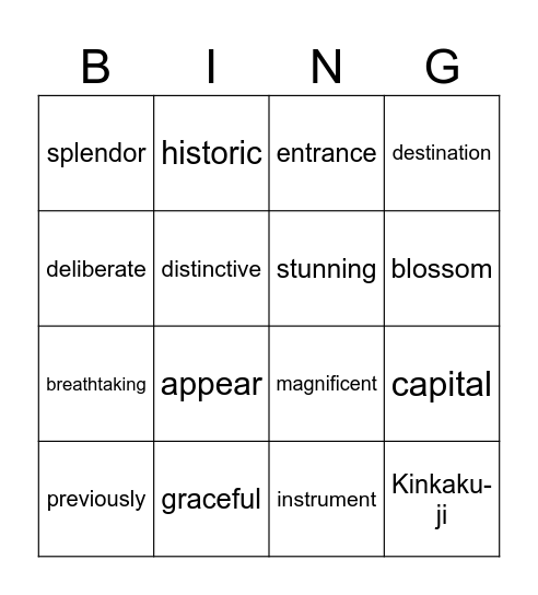 B3 L5 Vocab Bingo Card