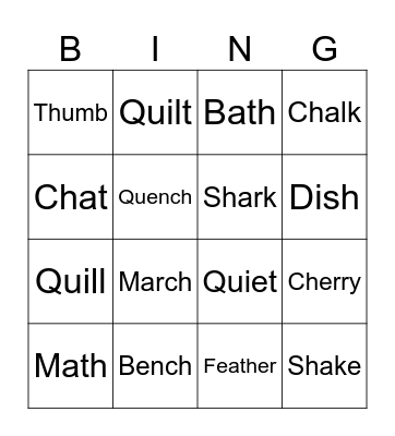 Blends Bingo Card