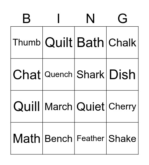 Blends Bingo Card
