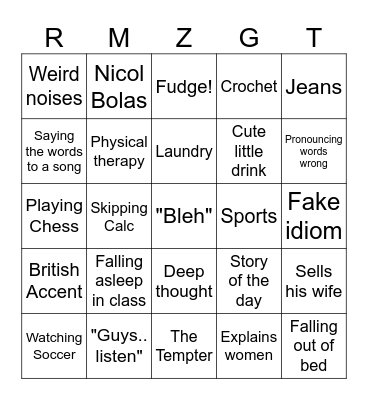 Kitty Cat Klub Bingo Card