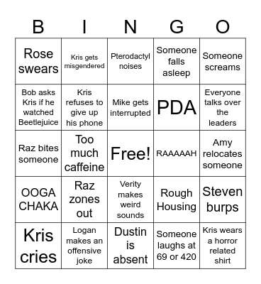 Monday YG Bingo Card