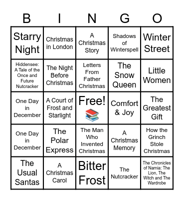 Holiday Book Bingo! Bingo Card