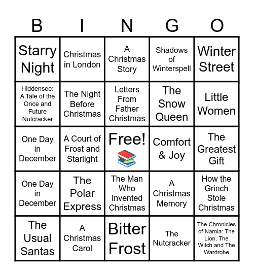 Holiday Book Bingo! Bingo Card