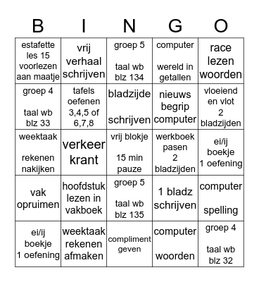 taakwerk Bingo Card