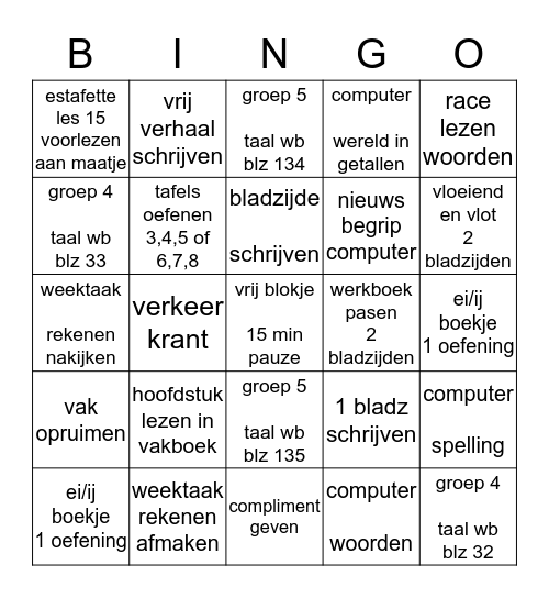 taakwerk Bingo Card