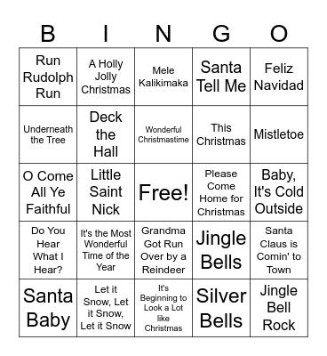 Christmas Singo Bingo Card
