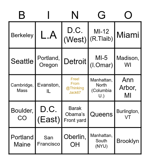 2023 Pogrom Bingo Card
