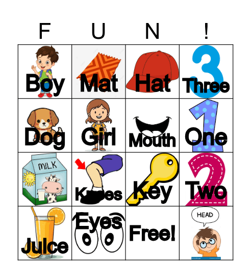 English Bingo! Bingo Card