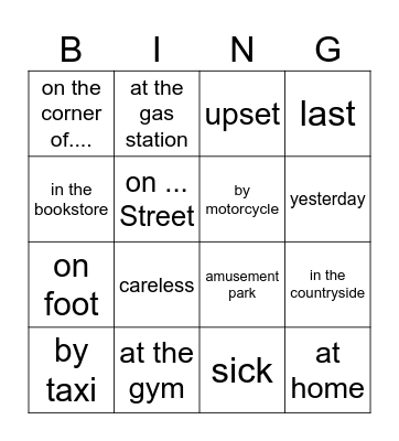 L8U6 Bingo Card