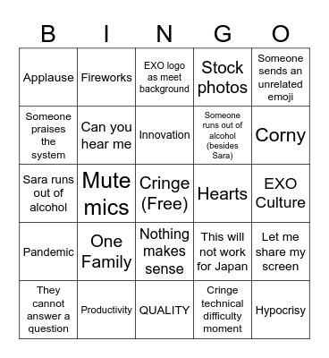 EXO Create Bingo Card