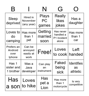 OnePipeline Bingo Card