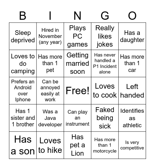 OnePipeline Bingo Card