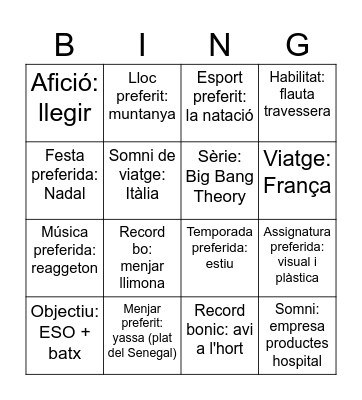 Bingo de coneixement - 3r Llobregat Bingo Card