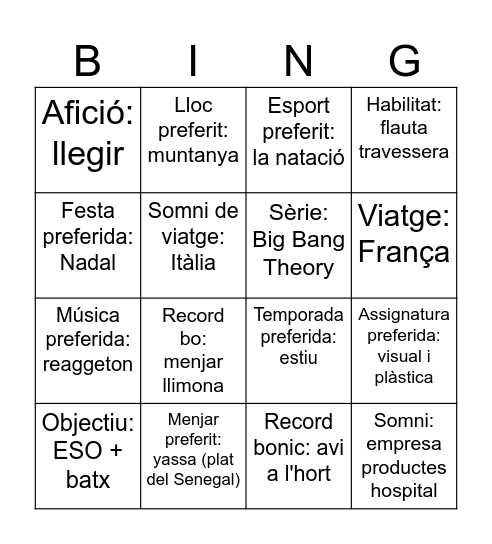Bingo de coneixement - 3r Llobregat Bingo Card