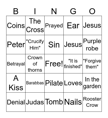 Good Friday Bingo Card
