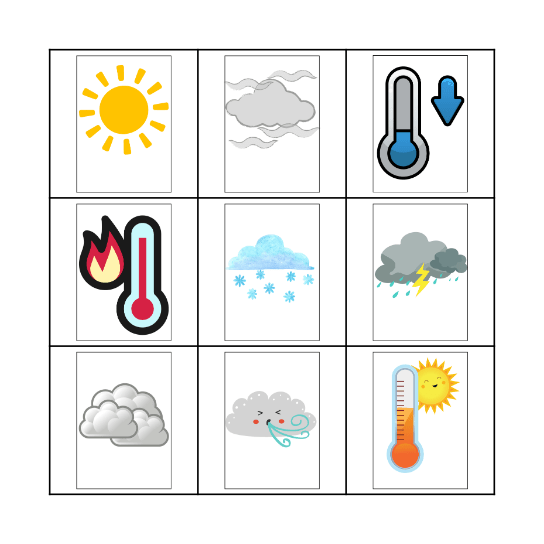 Weather forecast bingo Card