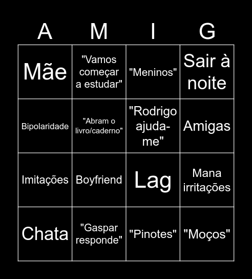 Amiga's Bingo Card