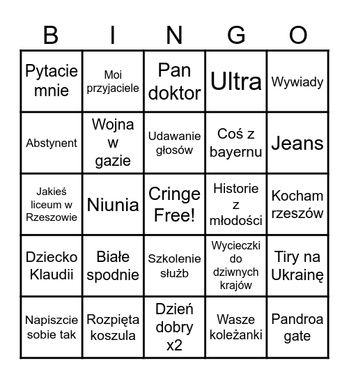 Sommer Bingo Card