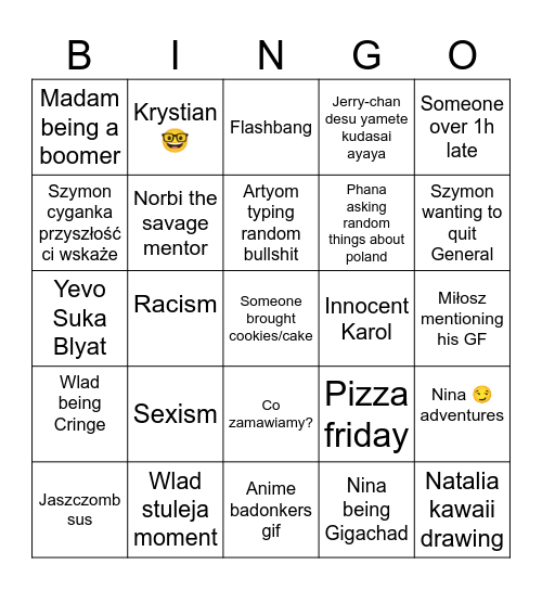Joshimuz's DYOM run Bingo Card