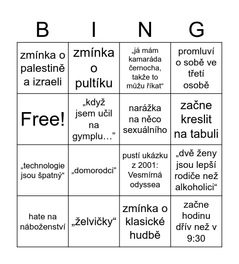 Filosofie bingo Card