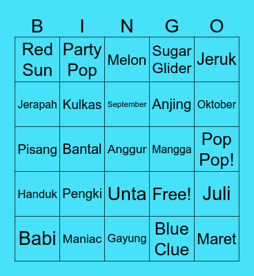 seuymnt Bingo Card