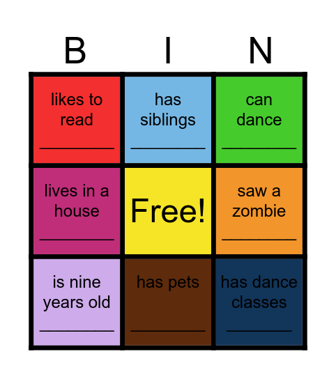 Find who bingo Card