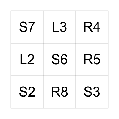 TRE I RAD Bingo Card