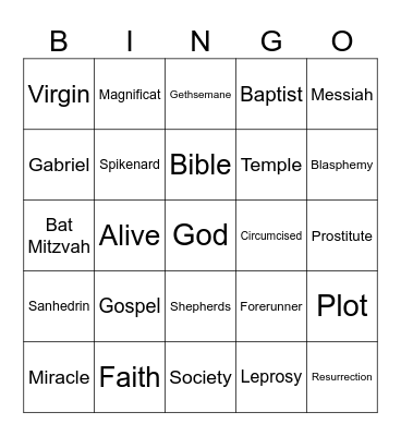 All Things Religious Bingo Card