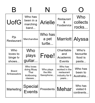 HTMSA Bingo Card