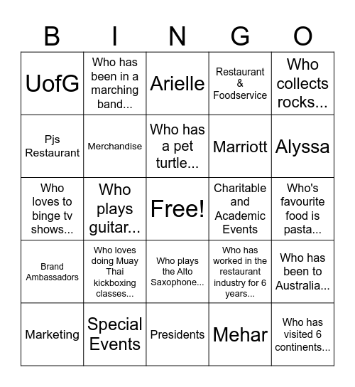 HTMSA Bingo Card