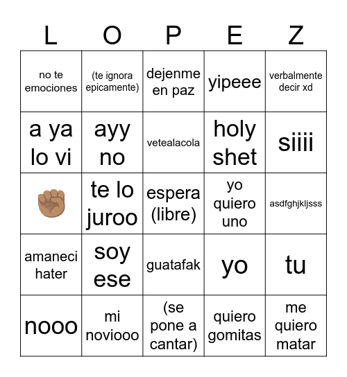 Andrea starter pack Bingo Card