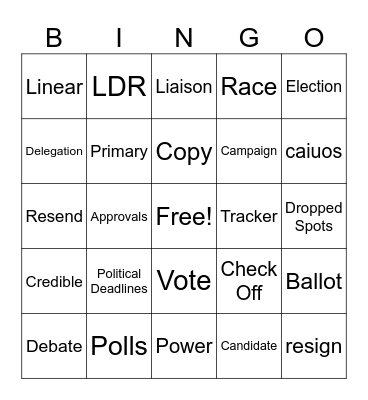 Political 2023 Bingo Card