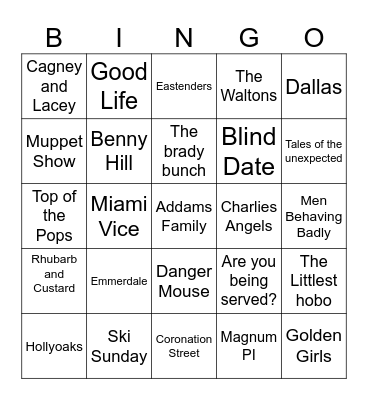 TV Themes Bingo Card