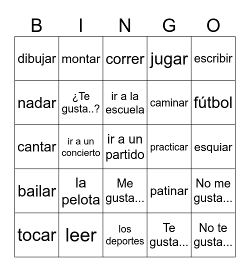 Unidad 2, Lección 2 y 3 Bingo Card