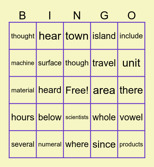 Kennedy #1 Sight Bingo Card
